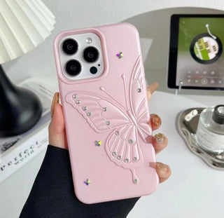 Shiny Butterfly Back Case Cover For iphone