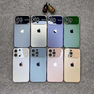 Soft matte pc glass protective camera lens plating tpu cover for iPhone